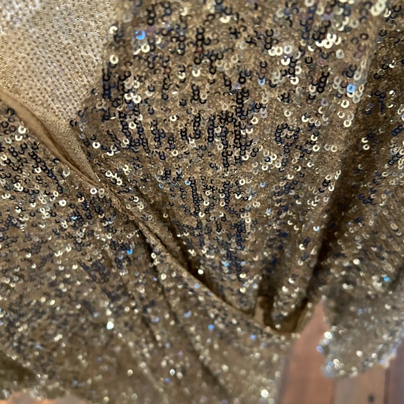 Gold Sequin Dress with Light Gold Belt - Picture 5 of 8